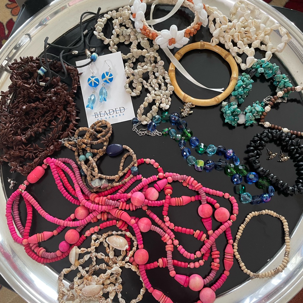 Vintage Beachy, Tropical Mixed Jewelry Bundle 18 Wearable Pieces